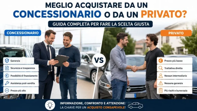 Meglio acquistare da un concessionario o da un privato