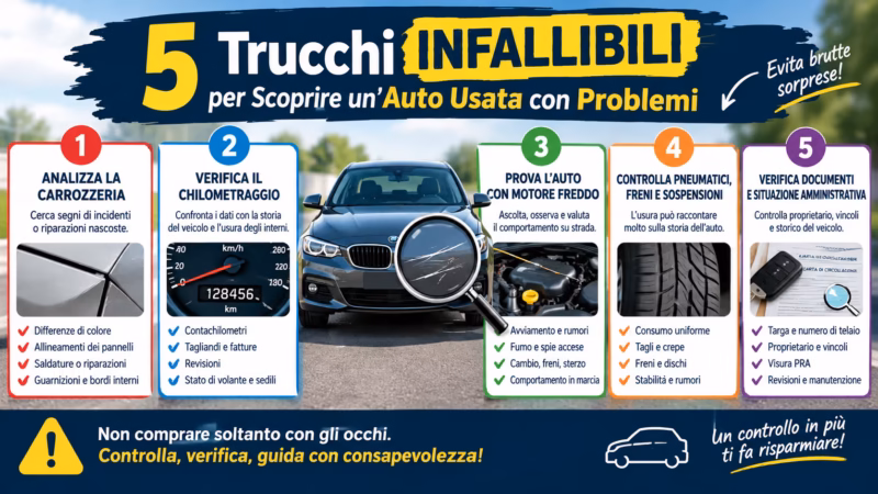 5 Trucchi INFALLIBILI per Scoprire un’Auto Usata con Problemi