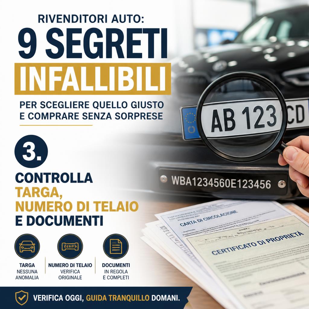 Controlla targa, numero di telaio e documenti