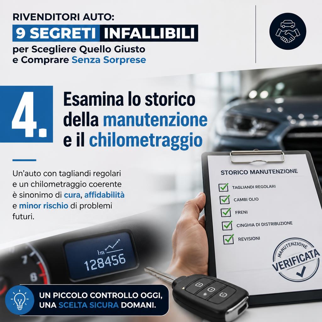 Esamina lo storico della manutenzione e il chilometraggio
