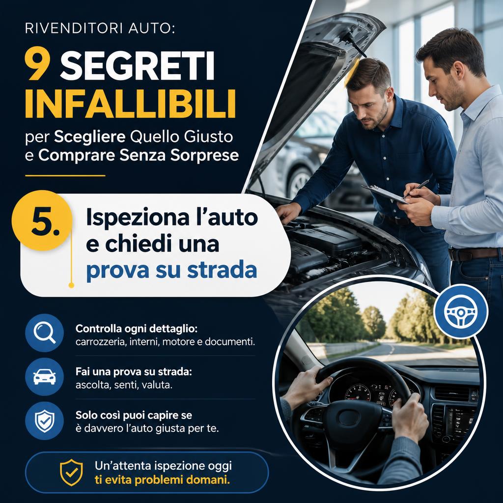 Ispeziona l’auto e chiedi una prova su strada